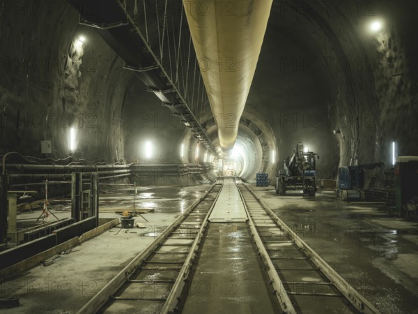 Tunnel section, construction lot H53 in the Brenner Base Tunnel, Tyrol, Austria, Europe