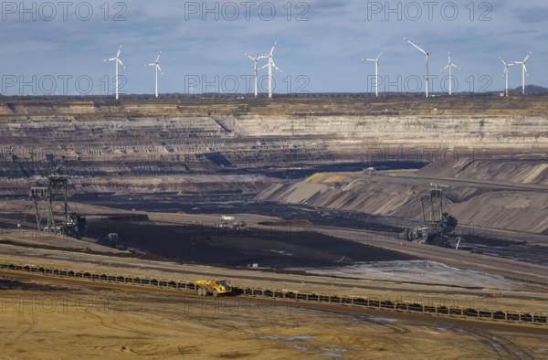 Erkelenz, North Rhine-Westphalia, Germany, Rhenish lignite mining area, bucket wheel excavator in