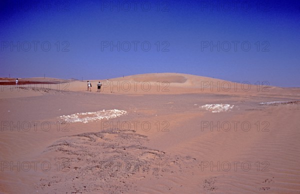 Sickle dune, Valley al-Charga, Libyan Desert, Egypt, September 1989, vintage, retro, old,
