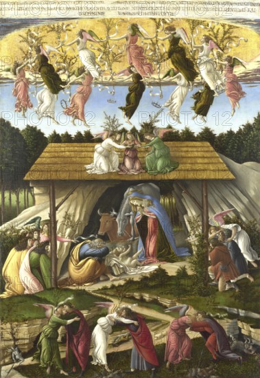 The Mystic Nativity, Painting by Sandro Botticelli (1 March 1445, 1510), one of the most important