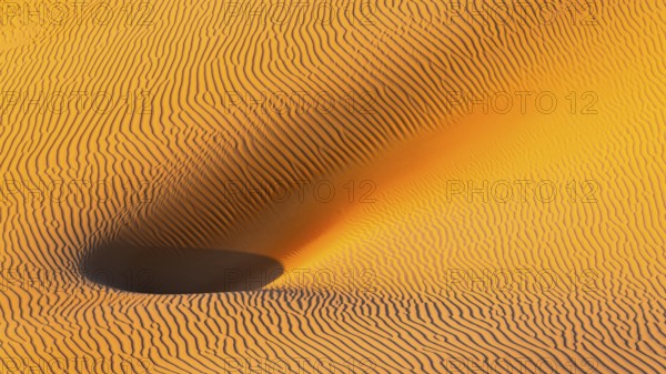 Wind-sculpted sand structure in the Rub al Khali desert, Dhofar province, Arabian Peninsula,