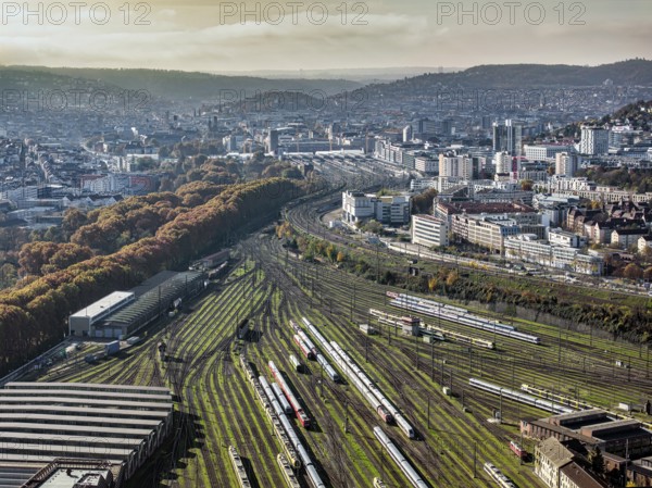 Track apron at the main railway station, Europaviertel Stuttgart. After completion of the Stuttgart