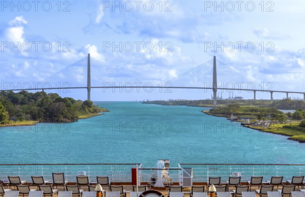 Cruise ship crossing Panama Canal