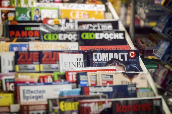 Compact, far-right German political magazine. Point of sale in a kiosk at the railway station.