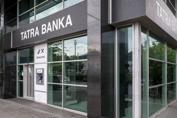 Bratislava, Slovakia, September, 3, 2023 : Tatra banka (Tatra Bank) branch in Bratislava. Tatra