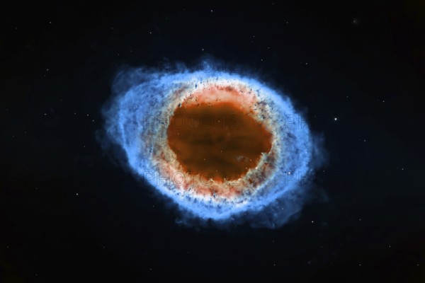 Ring Nebula, Supernova Core pulsar neutron star. Elements of this image furnished by NASA