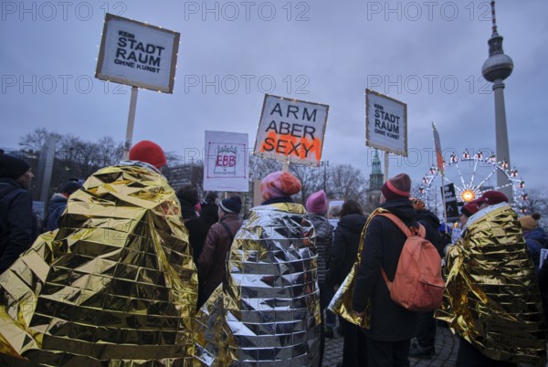 Germany, Berlin, 29 November 2024, funeral march of the cultural scene, demonstration against