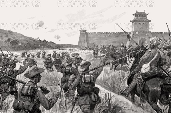 The Capture of Lianghsiang by the German infantry and the Bengal Lancers, China, Boxer Rising, 11