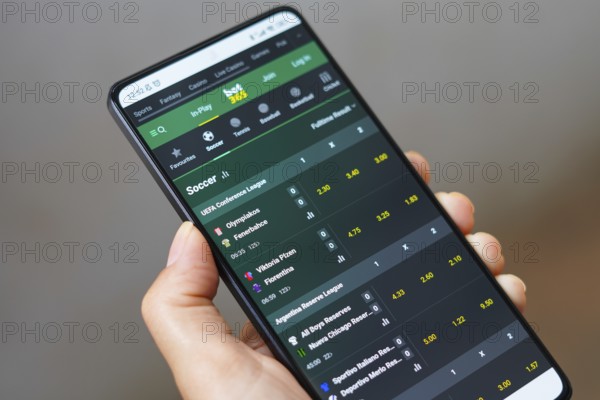 April 12, 2024, Brazil. In this photo illustration, the the Bet365 sports betting platform is seen