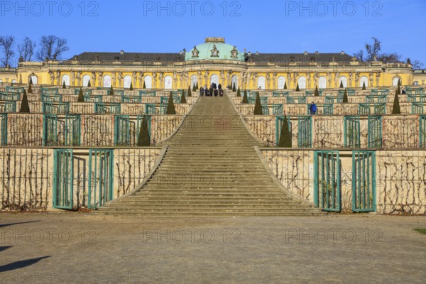 Sanssouci Palace, Unesco World Heritage Park Sanssouci, Potsdam, Brandenburg, Germany, Europe