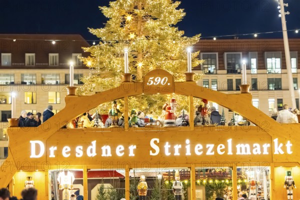 The Dresden Striezelmarkt is a Christmas market in Dresden. It has been held in Advent since 1434,