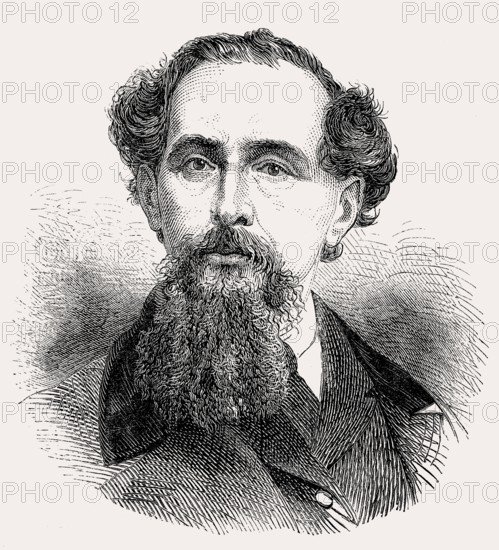 Portrait of Charles John Huffam Dickens or Boz, 1812, 1870, an English writer
