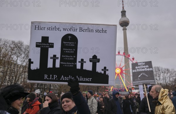 Germany, Berlin, 29 November 2024, funeral march of the cultural scene, demonstration against