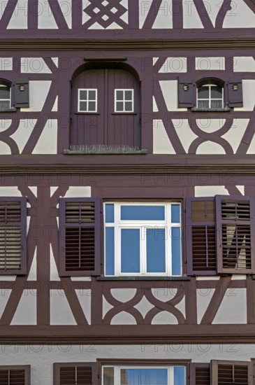 Facade, half-timbered house, historic old town, Bad forest lake, Upper Swabia, Baden-Württemberg,