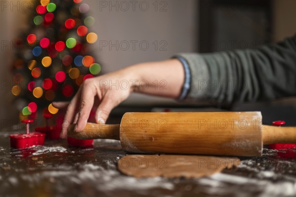 Homemade gingerbread making before Christmas.