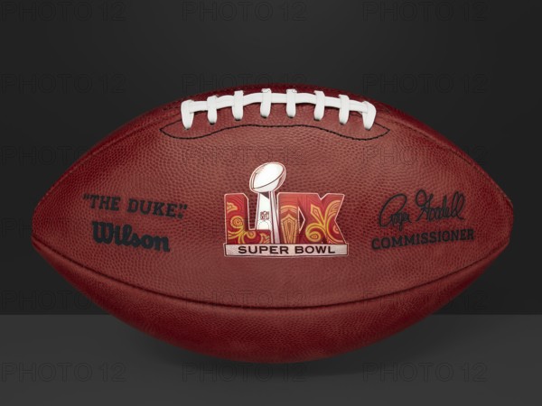 New Orleans, Louisiana, USA. May 22, 2024. A ball for the Super Bowl LIX. The upcoming American