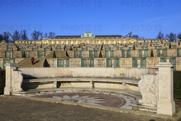Sanssouci Palace, Unesco World Heritage Park Sanssouci, Potsdam, Brandenburg, Germany, Europe