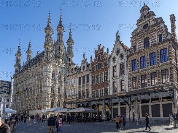 Artistic building Leuven City Hall (Historisch Stadhuis van Leuven) from 1469 in late Gothic style