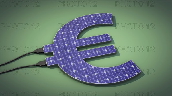Symbolic image on the topic of profit, costs, etc. with solar energy