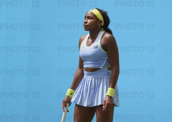 Tennis player Coco Gauff at the US Open 2024 Championships, Billie Jean King Tennis Center, Queens,