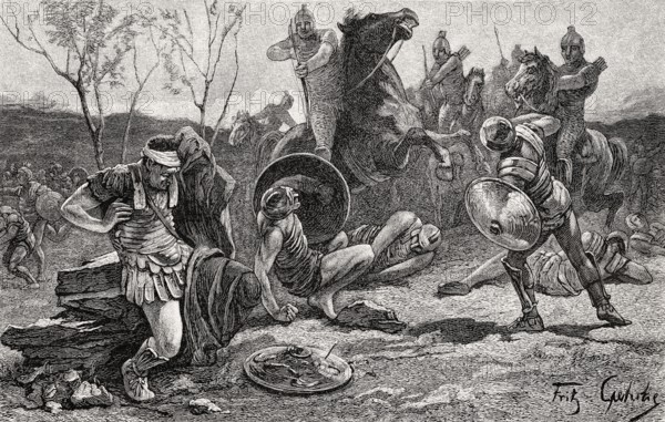 The Battle of Cannae on 2 August 216 BC, Second Punic War, Apulia, Italy, Europe