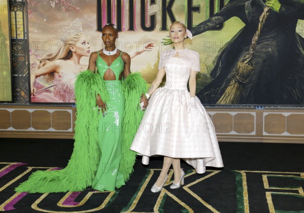 Cynthia Erivo and Ariana Grande at the Los Angeles premiere of 'Wicked' held at the Dorothy