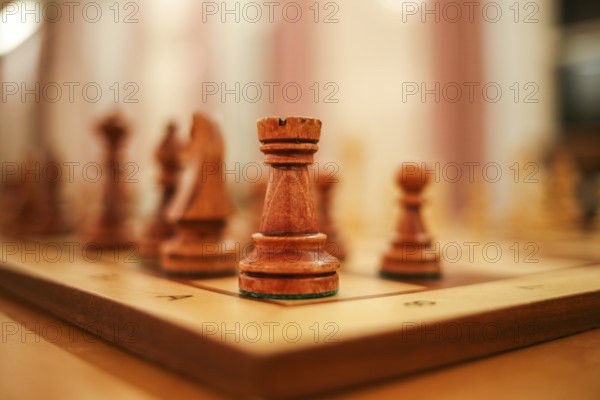 Chess pieces on a chessboard, Leoben, Styria, Austria, Europe