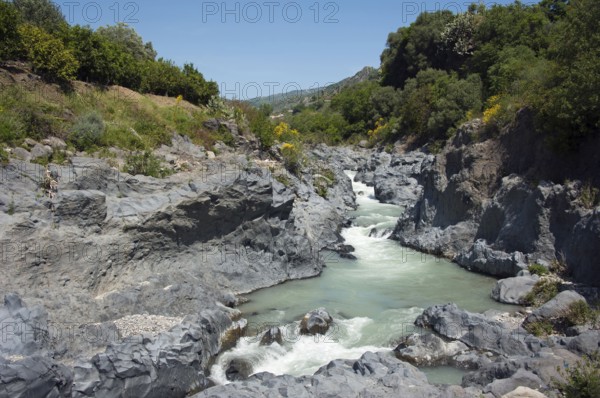 Alcantara Gorge, Alcantara River, Sicily, Italy, Gole dell'Alcantara, Gole di Larderia, Europe