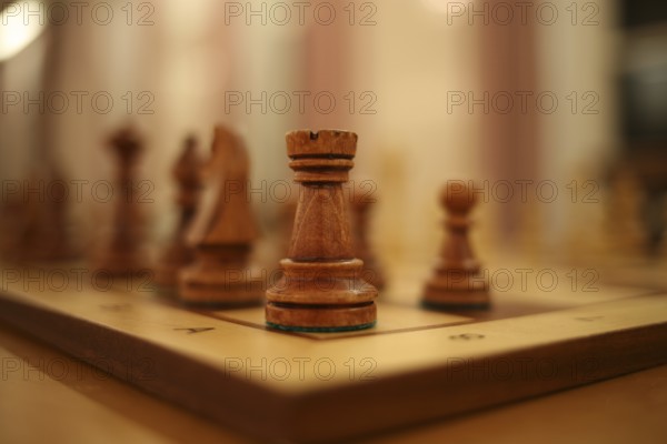 Chess pieces on a chessboard, Leoben, Styria, Austria, Europe