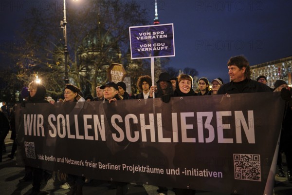 Germany, Berlin, 29 November 2024, funeral march of the cultural scene, demonstration against