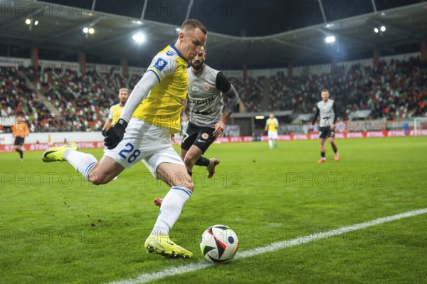 LUBIN, POLAND - NOVEMBER 22, 2024: Football match Polish PKO Ekstraklasa between KGHM Zaglebie
