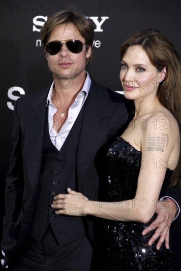 Angelina Jolie and Brad Pitt at the Los Angeles premiere of 'Salt held at the Grauman's Chinese