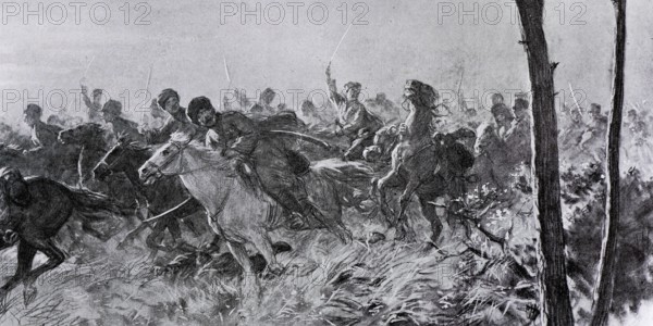 Mounted charge of the Circassians of the Caucasian Native Cavalry Division or Savage Division, July