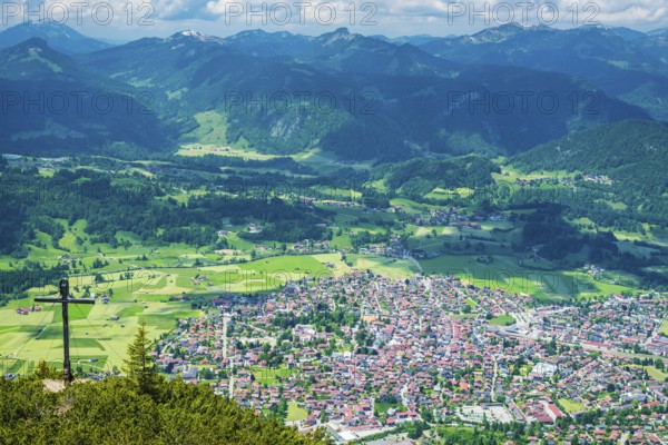 Panorama from Schattenberg, 1692m, on Oberstdorf, Allgäu, Bavaria, Germany, Europe