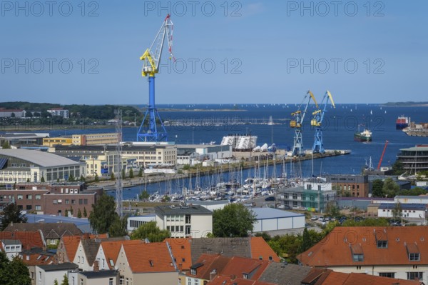 Wismar, Mecklenburg-Western Pomerania, Germany, city view of the old town and harbour of Wismar, MV