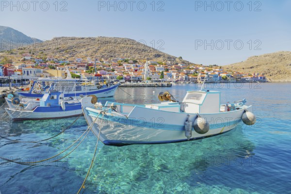 Emporio harbour, Halki Island, Dodecanese Islands, Greece, Europe