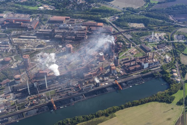 Aerial view of the Salzgitter AG steelworks, Qualm, Lower Saxony, Germany, Europe