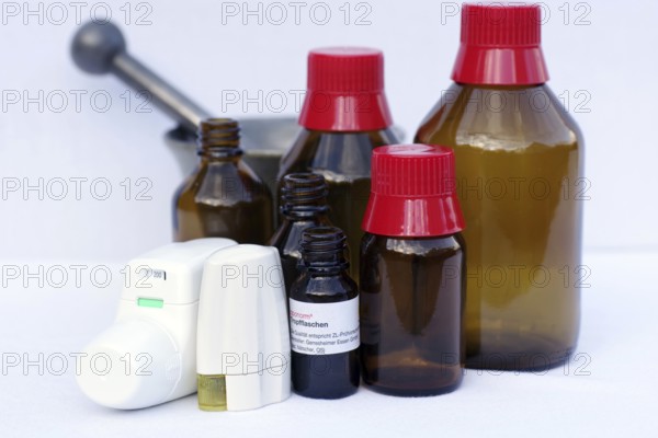 Symbol photo, Gerresheimer AG, glass bottles, inhalers, packaging, Gerresheimer AG offers a wide