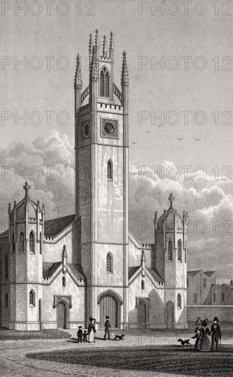 St Mary's Church, Haggerston, illustration by Th. H. Shepherd, 1828