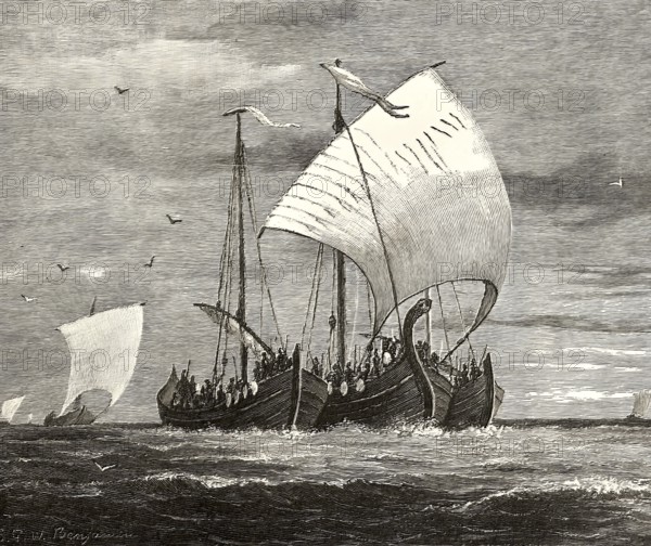 The Vikings crossing the North Sea