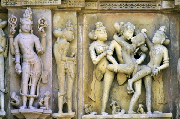 Mithuna couples on wall of kandariya mahadeva temple Khajuraho madhya pradesh india