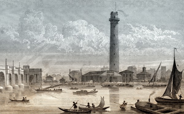 The New Shot Mill, London, illustration by Th. H. Shepherd, 1828