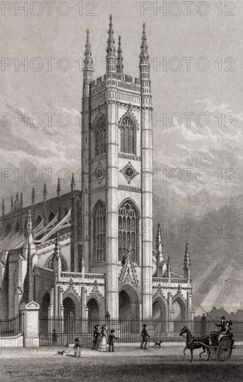 The Parish Church of St Luke, Chelsea, illustration by Th. H. Shepherd, 1828