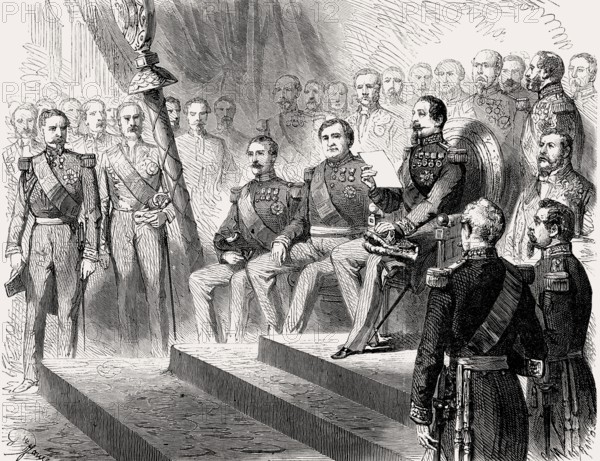 Chamber of Deputies, opening of the legislative session by Louis-Napoléon Bonaparte, Napoleon III,