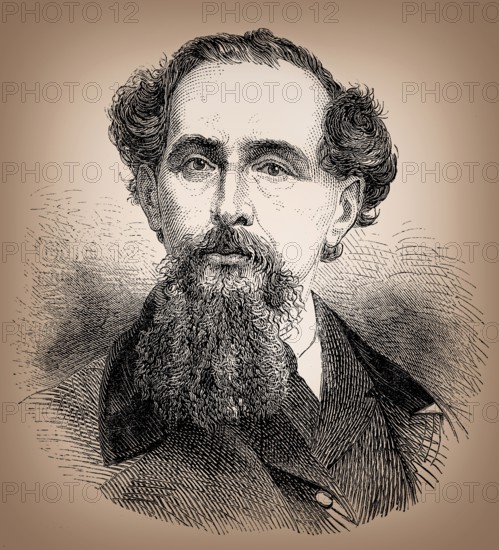 Portrait of Charles John Huffam Dickens or Boz, 1812, 1870, an English writer