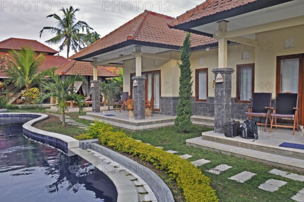 Bungalow complex with pool near Denpasar, Bali, Indonesia, Asia