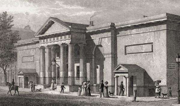 The Russell Institution, London, UK, illustration by Th. H. Shepherd, 1826