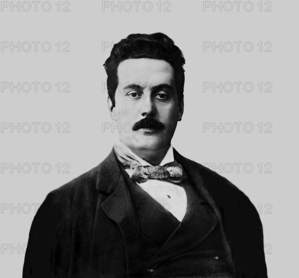 Giacomo Puccini, 1858 –1924, Italian composer, digitally edited according to a photograph