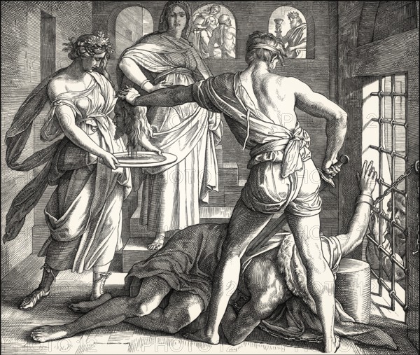 The Beheading of John the Baptist, New Testament, by Julius Schnorr von Carolsfeld, 1860