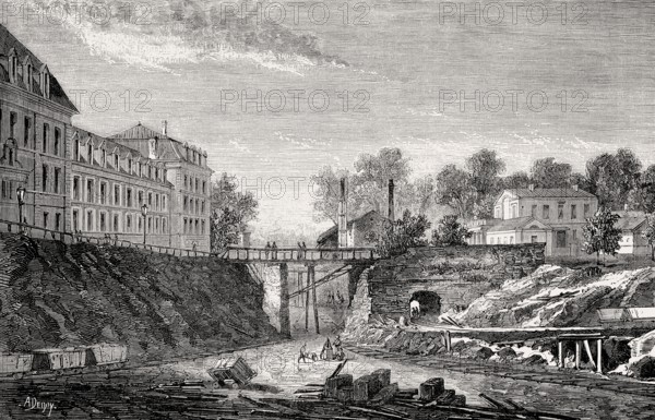 The city of Rochefort digging of a new commercial port, France, 19th century, Europe